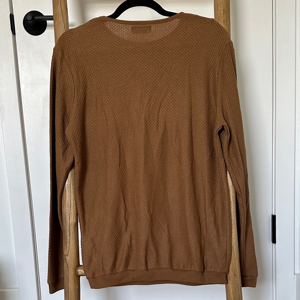 Zara Men’s Brown Textured Crewneck Sweater - Picture 3 of 4